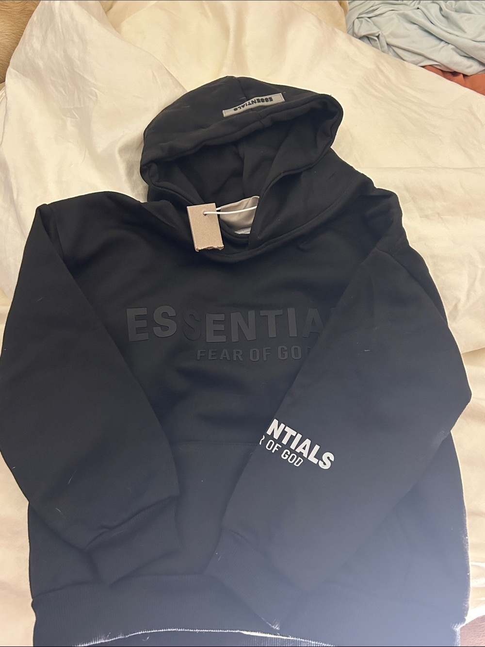 Fear of God Essentials Black Crewneck Hoodie
